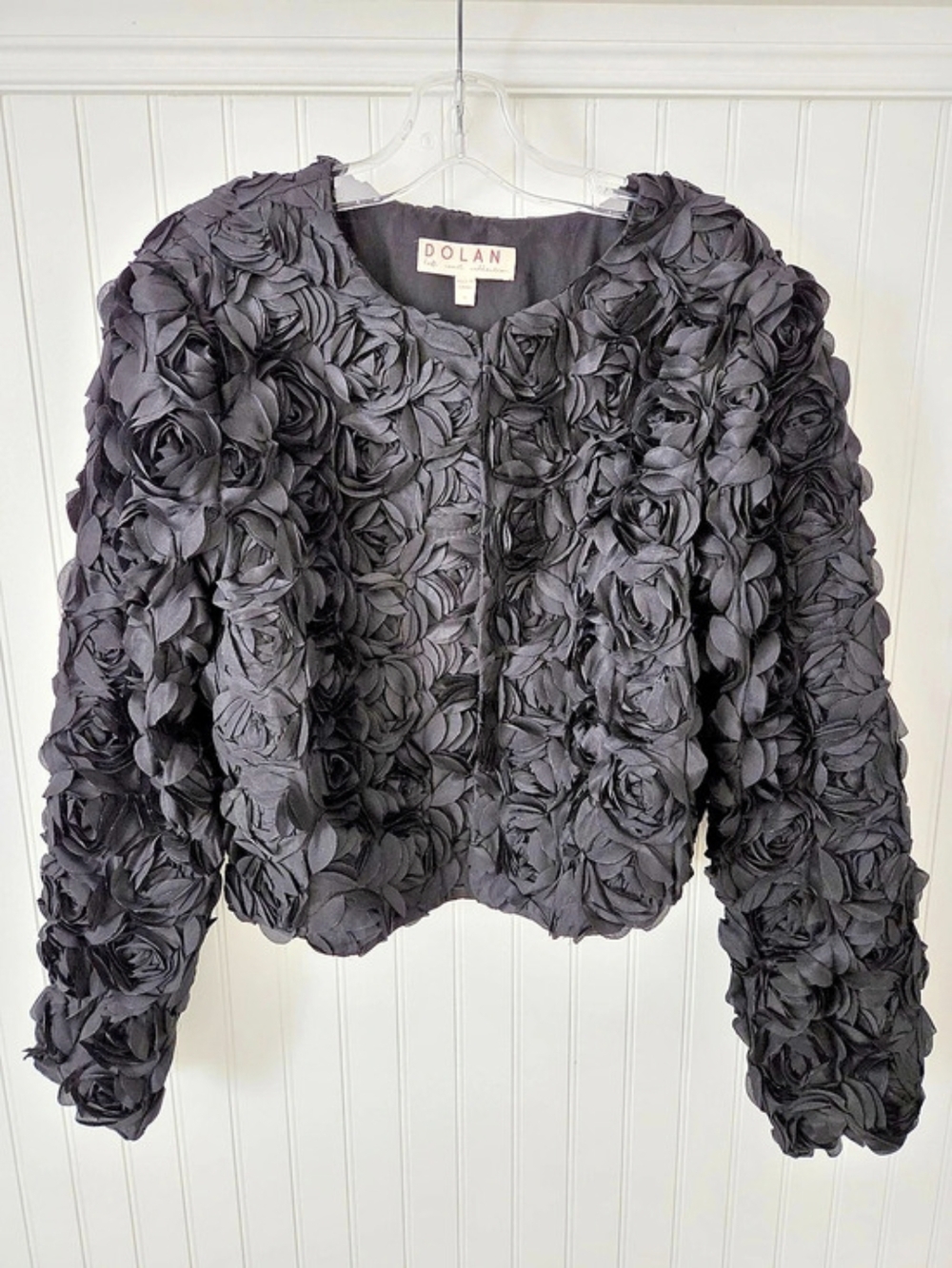 DOLAN Black Rose-Textured Jacket Size XL Like New